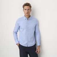 Camisa Manga Larga Algodón Slim Fit Hombre