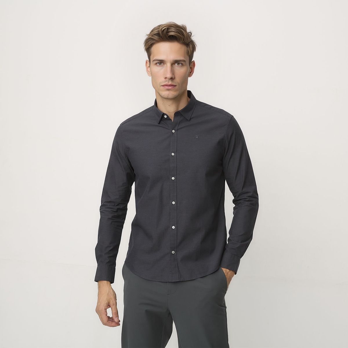 WOLF&HANK - Camisa Manga Larga Algodón Slim Fit Hombre Wolf&Hank