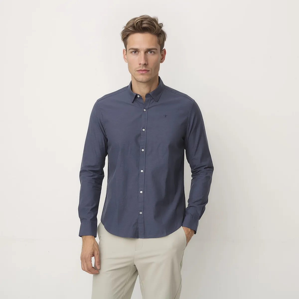 WOLF&HANK - Camisa Manga Larga Algodón Slim Fit Hombre Wolf&Hank