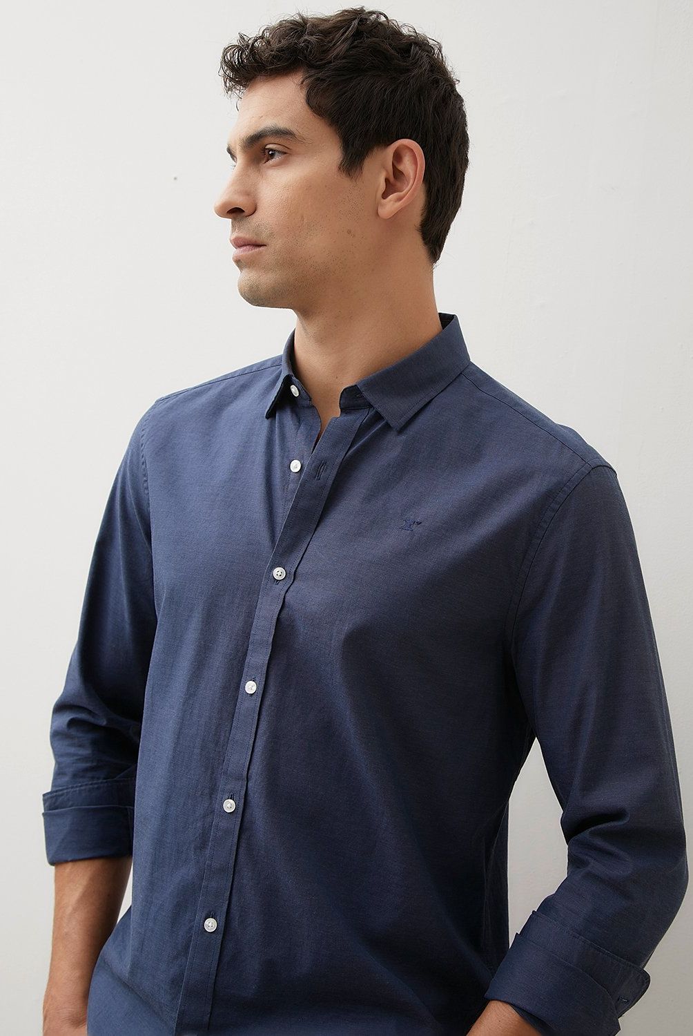 WOLF&HANK - Camisa Casual Hombre Wolf&Hank Slim Fit Algodón Liso
