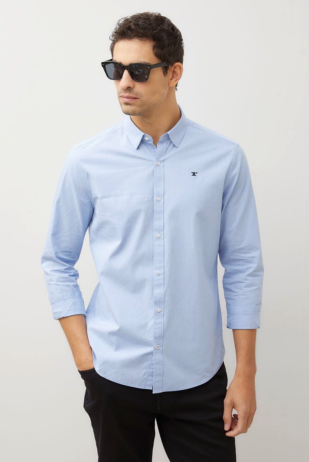 WOLF&HANK - Camisa Casual Hombre Wolf&Hank Slim Fit Algodón Liso