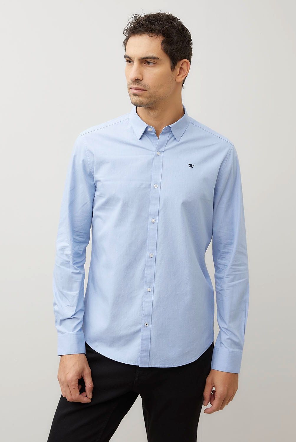 WOLF&HANK - Camisa Casual Hombre Wolf&Hank Slim Fit Algodón Liso