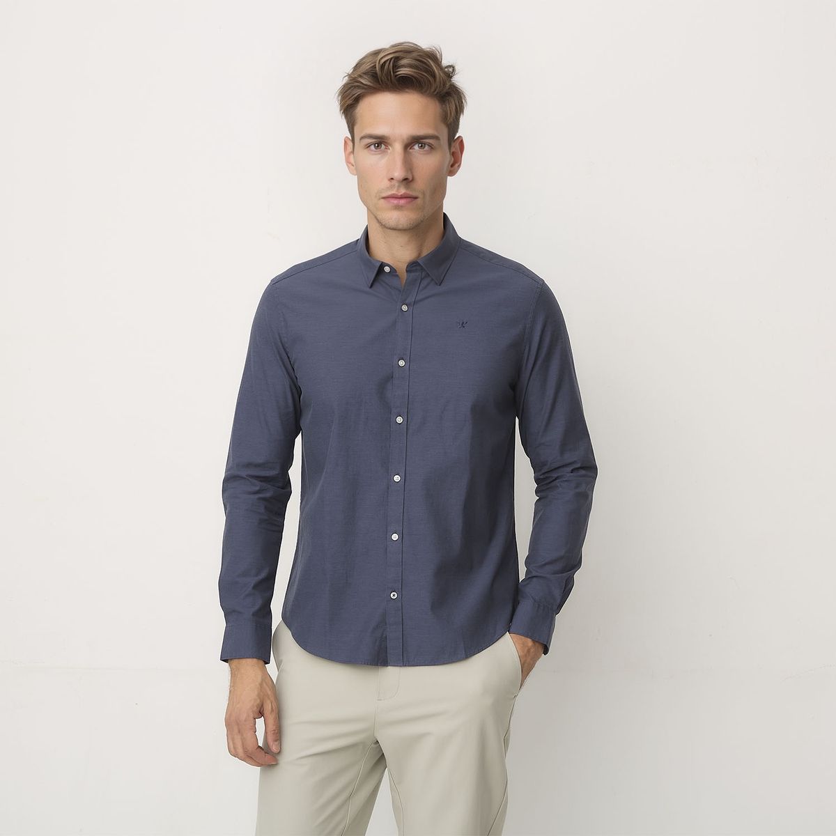 WOLF&HANK - Camisa Manga Larga Algodón Slim Fit Hombre Wolf&Hank