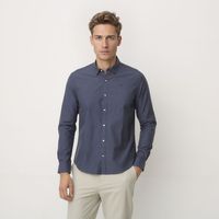 Camisa Manga Larga Algodón Slim Fit Hombre