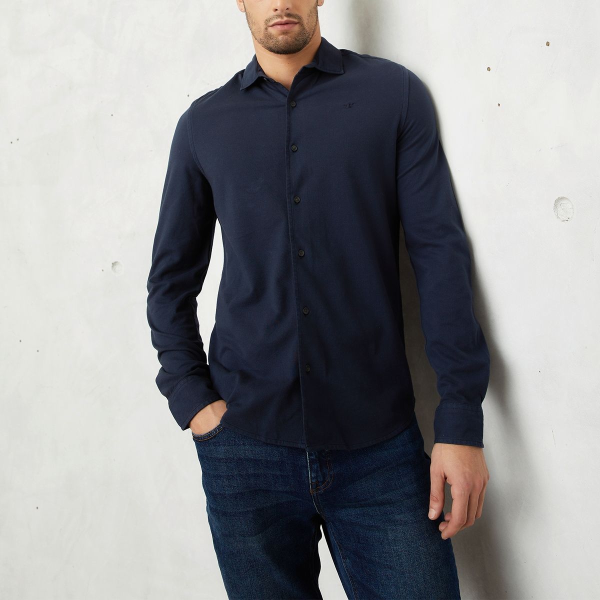 WOLF&HANK - Camisa Sport Manga Larga Algodón Slim Hombre Wolf&Hank