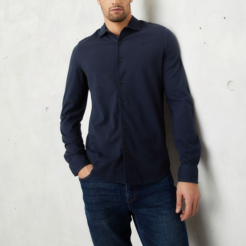 WOLF&HANK - Camisa Sport Manga Larga Algodón Slim Hombre Wolf&Hank