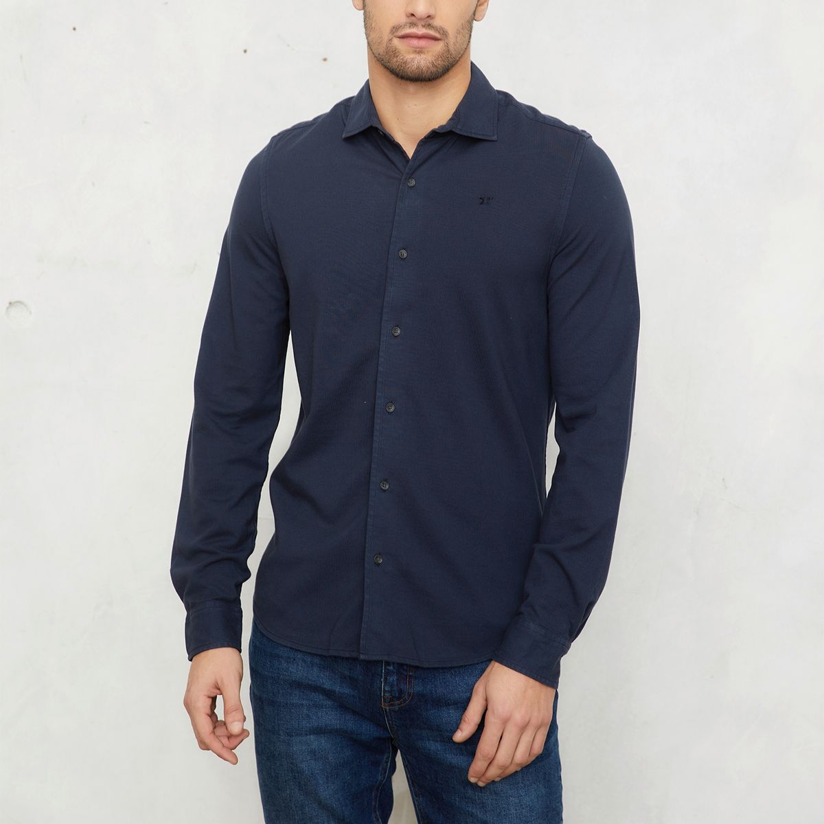 WOLF&HANK - Camisa Sport Manga Larga Algodón Slim Hombre Wolf&Hank