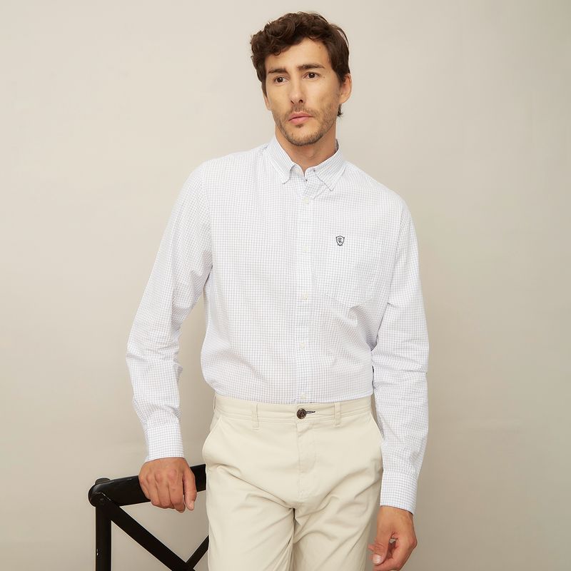 CHRISTIAN LACROIX - Camisa Manga Larga A Cuadros Casual Regular Fit Hombre Christian Lacroix