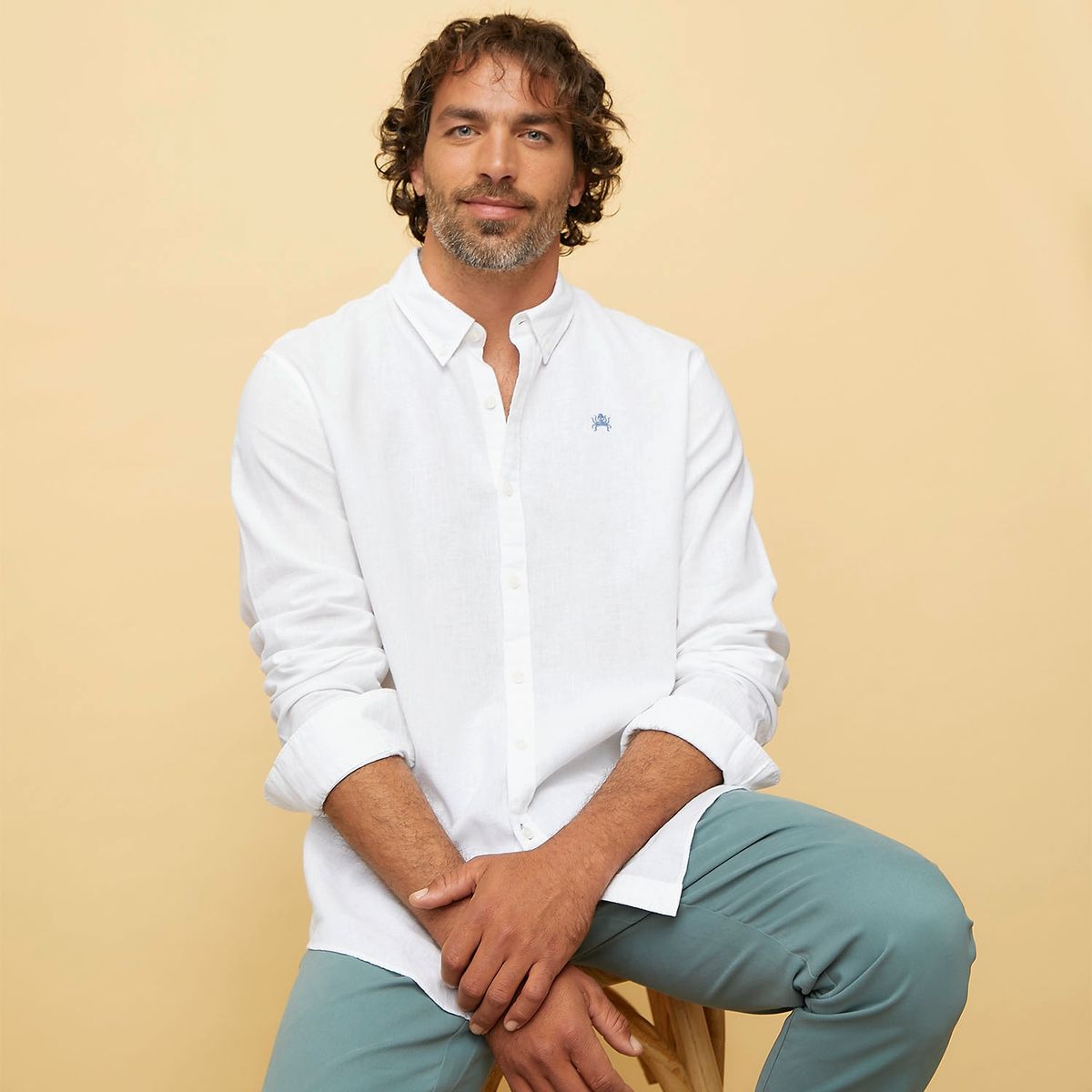 CASCAIS - Camisa Casual Manga Larga Lino Hombre Cascais