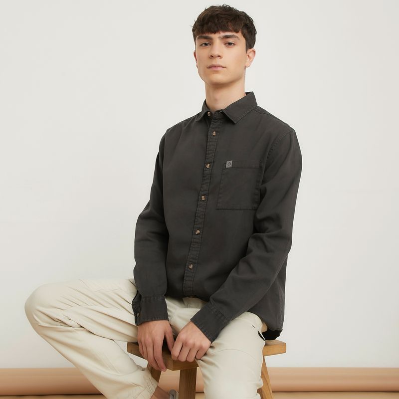 BEARCLIFF - Camisa Casual Manga Larga Algodón Hombre Bearcliff
