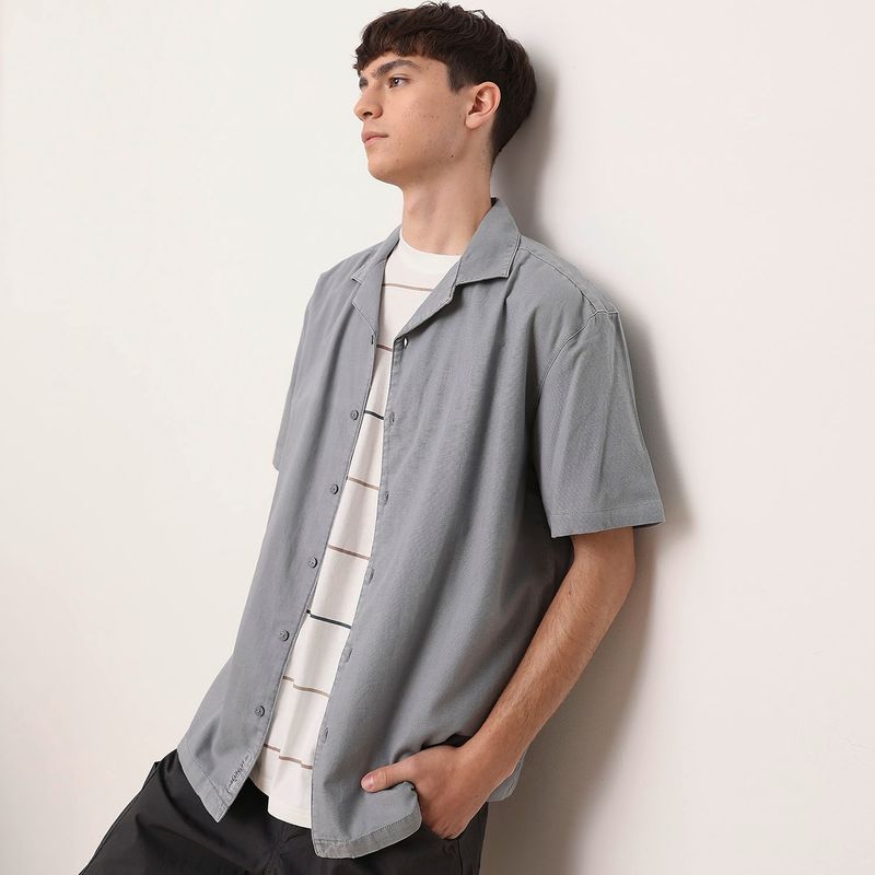 BEARCLIFF - Camisa Casual Manga Corta Algodón Hombre Bearcliff