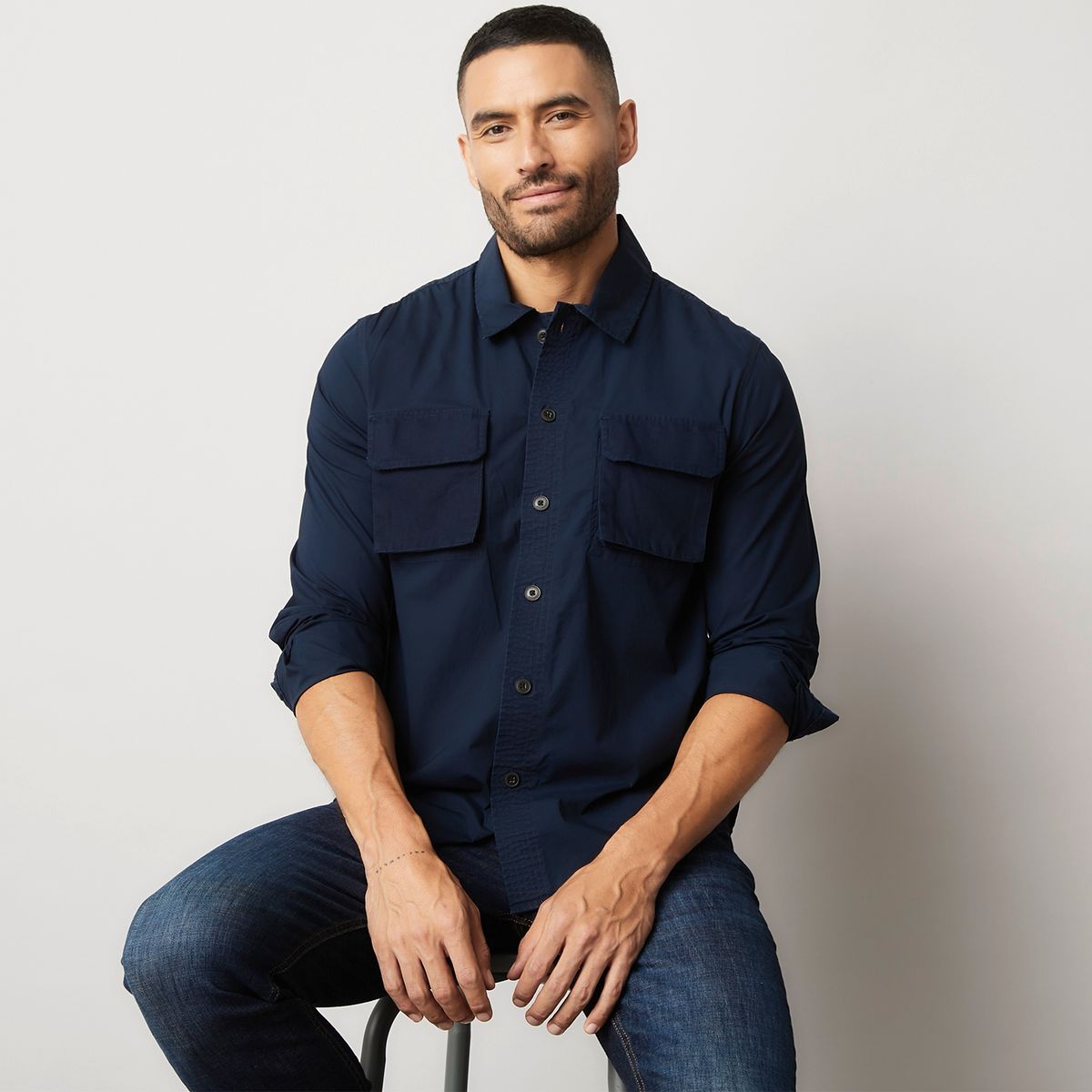 MOSSIMO - Camisa Casual Manga Larga Algodón Hombre Mossimo