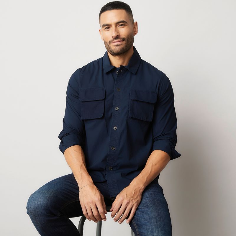 MOSSIMO - Camisa Casual Manga Larga Algodón Hombre Mossimo
