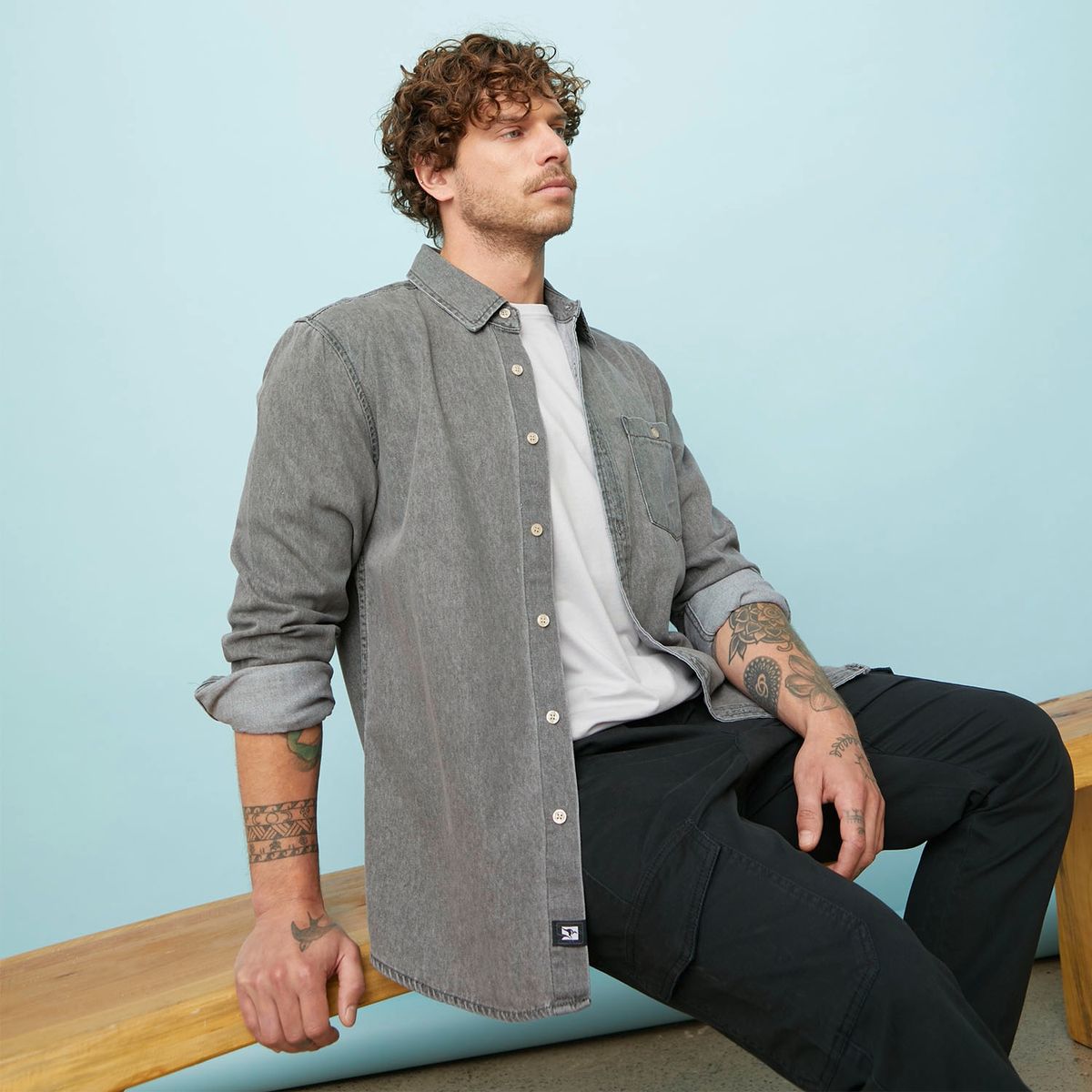 DOO AUSTRALIA - Camisa Casual Manga Larga Algodón Regular Fit Hombre Doo Australia