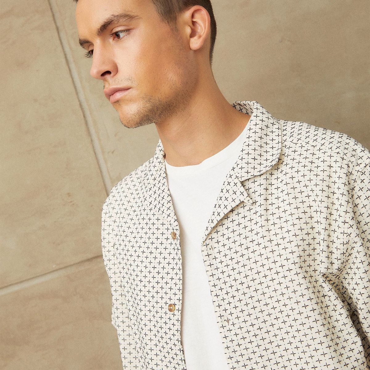 AMERICANINO - Camisa Casual Manga Corta Algodón Hombre Americanino