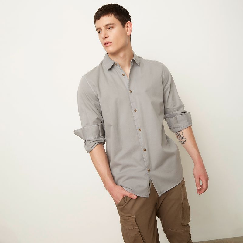 AMERICANINO - Camisa Casual Manga Larga Algodón Hombre Americanino