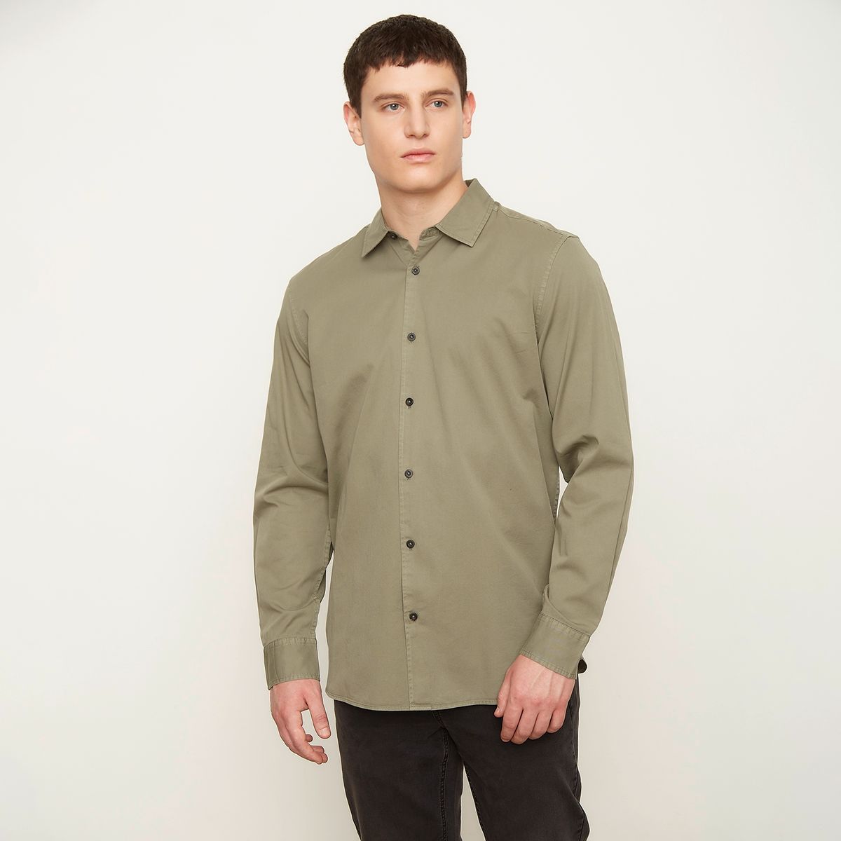 AMERICANINO - Camisa Casual Manga Larga Algodón Hombre Americanino