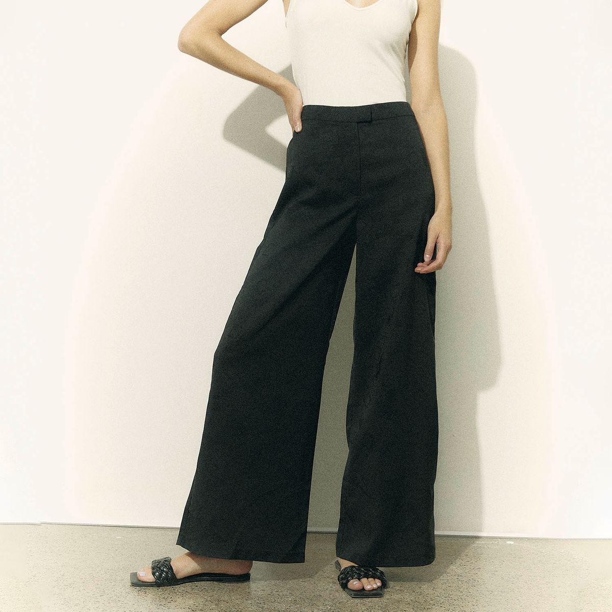 BASEMENT - Pantalón Palazzo Tiro Medio Mujer Basement