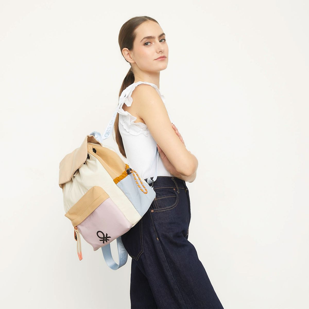 BENETTON - Mochila Negra Mujer Benetton