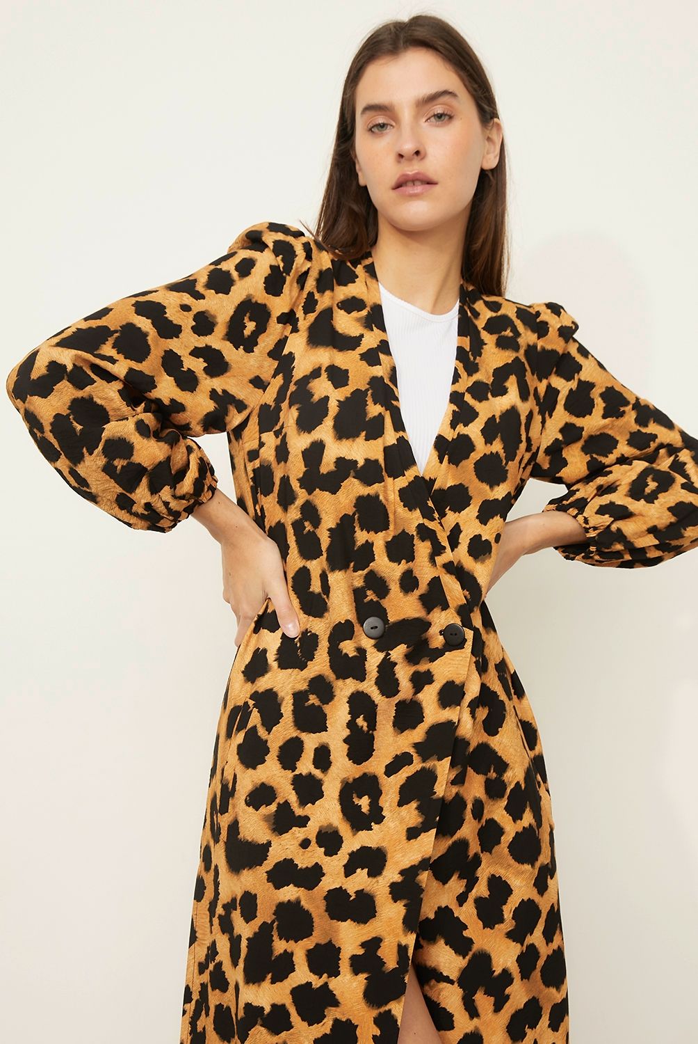 BASEMENT - Kimono Manga Larga Animal Print Mujer Basement