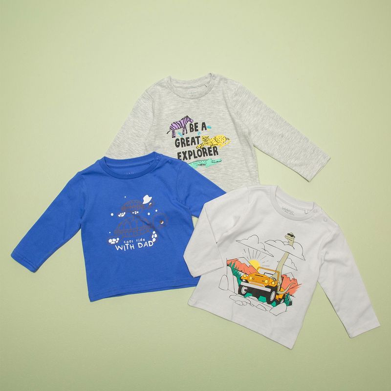 YAMP - Polera Bebé Niño Pack De 3 Unidades Algodón Yamp