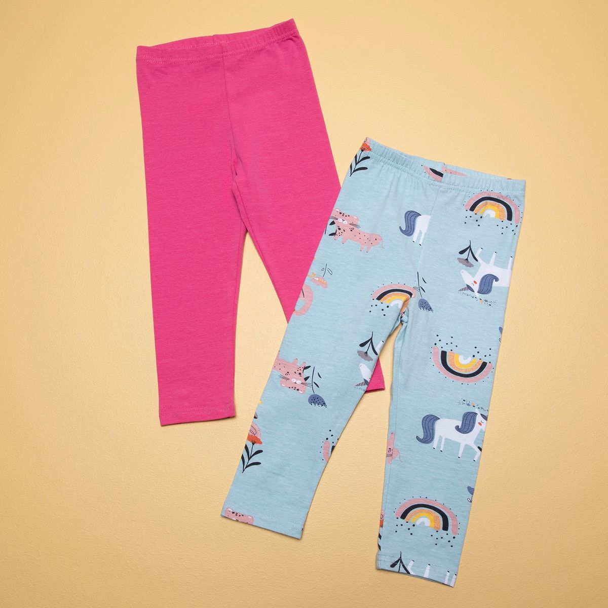 YAMP - Calza Bebé Niña Pack De 2 Unidades Algodón Cintura Elásticada Yamp