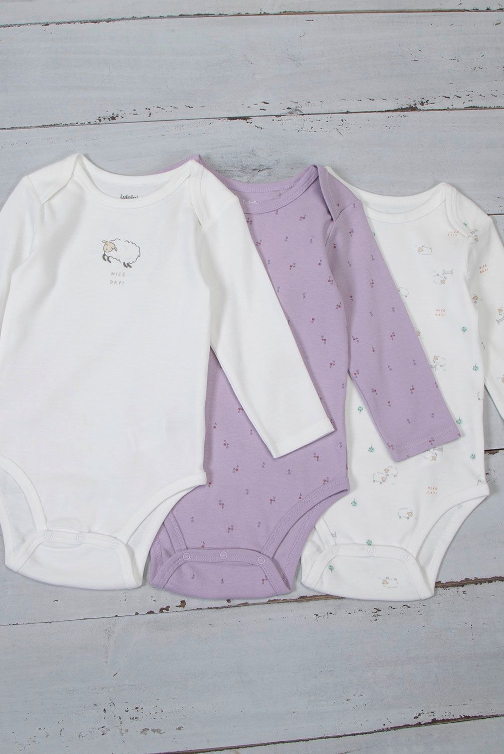 YAMP - Body Bebé Niña Pack De 3 Unidades Algodón Yamp