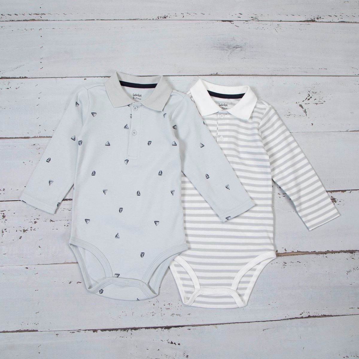 YAMP - Body Bebé Niño Pack De 2 Unidades Algodón Yamp