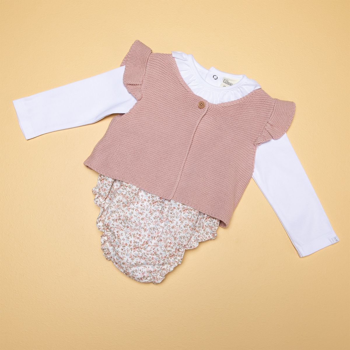 CONIGLIO - Conjunto Bebé Niña 3 Piezas Algodón Coniglio