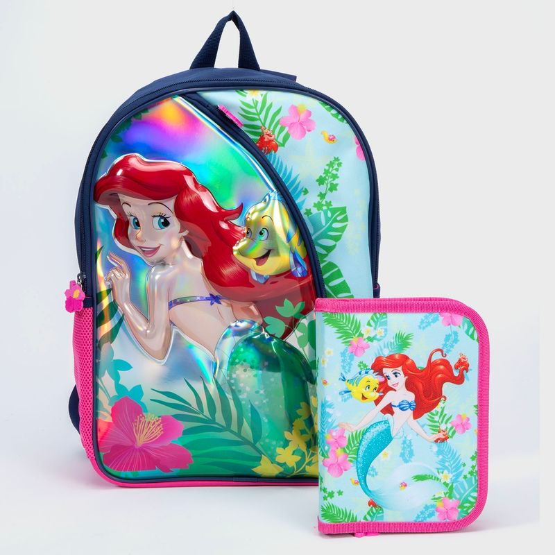 PRINCESAS - Mochila Infantil + Estuche Princesas Niña Princesas