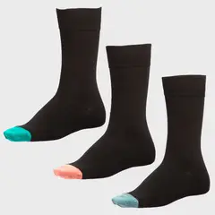 BASEMENT - Calcetines Largos Algodón Diseño con Puntera de Color Hombre