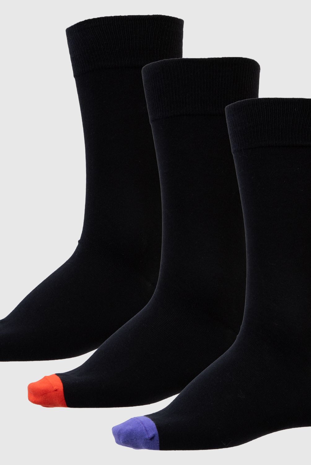 BASEMENT - Calcetines Largos Basement Algodón Diseño con Puntera de Color Hombre