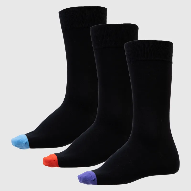 BASEMENT - Calcetines Largos Basement Algodón Diseño con Puntera de Color Hombre