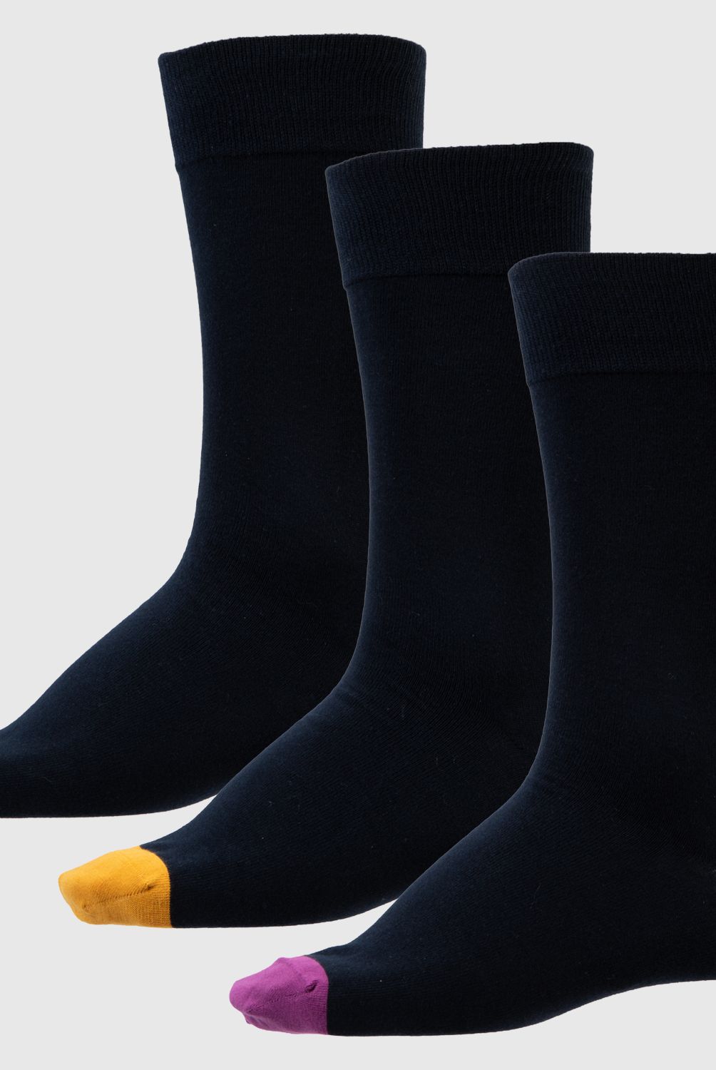 BASEMENT - Calcetines Largos Basement Algodón Diseño con Puntera de Color Hombre
