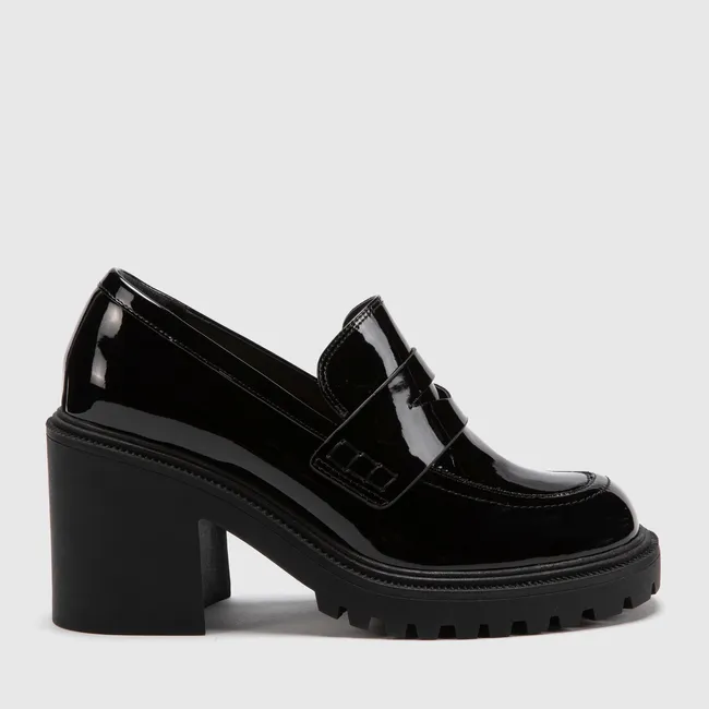 BASEMENT - Mocasines Mujer Basement Taco Alto Plataforma Sintético Negro