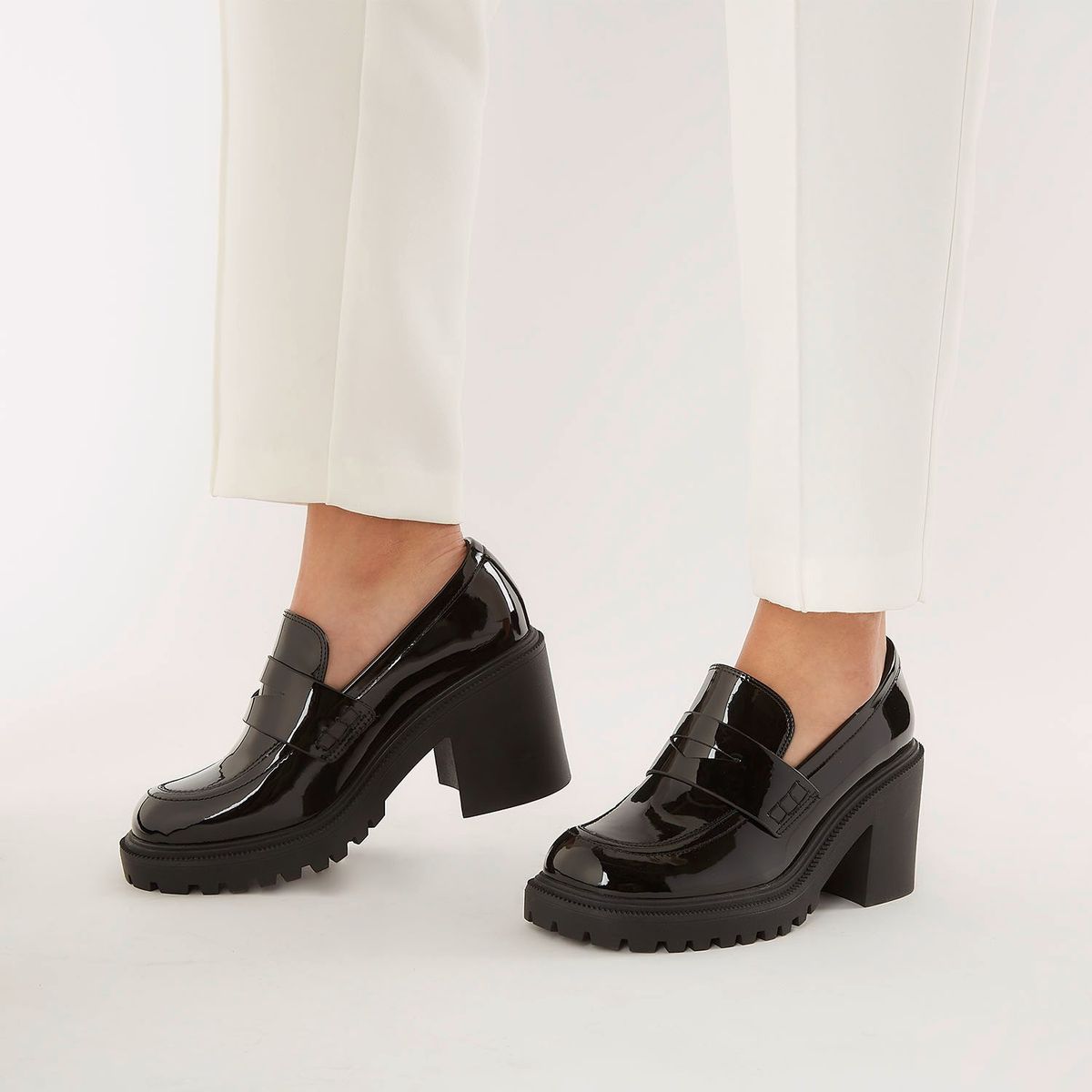 BASEMENT - Mocasínes Mujer Basement Taco Alto Plataforma Sintético Negro