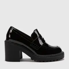 BASEMENT - Mocasín Taco Alto Negro Mujer