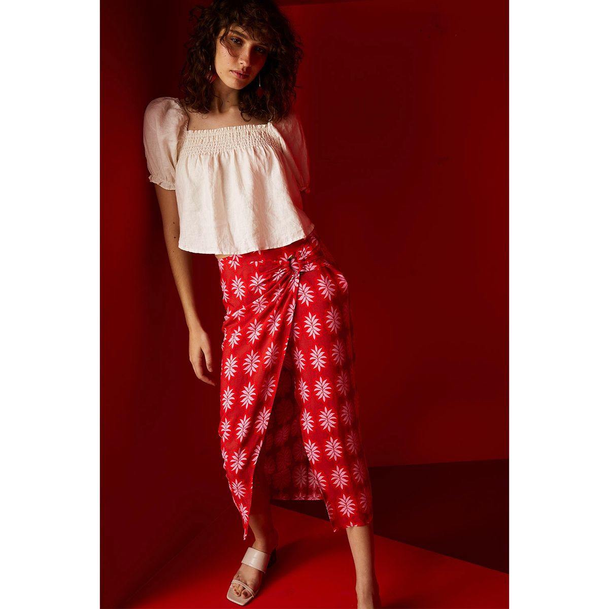 BASEMENT - Falda Midi Estampada Mujer Basement