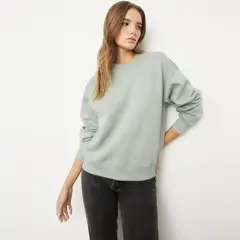 SYBILLA - Polerón Mujer Algodón Manga Larga Cuello Redondo