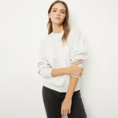 SYBILLA - Polerón Mujer Algodón Manga Larga Cuello Redondo