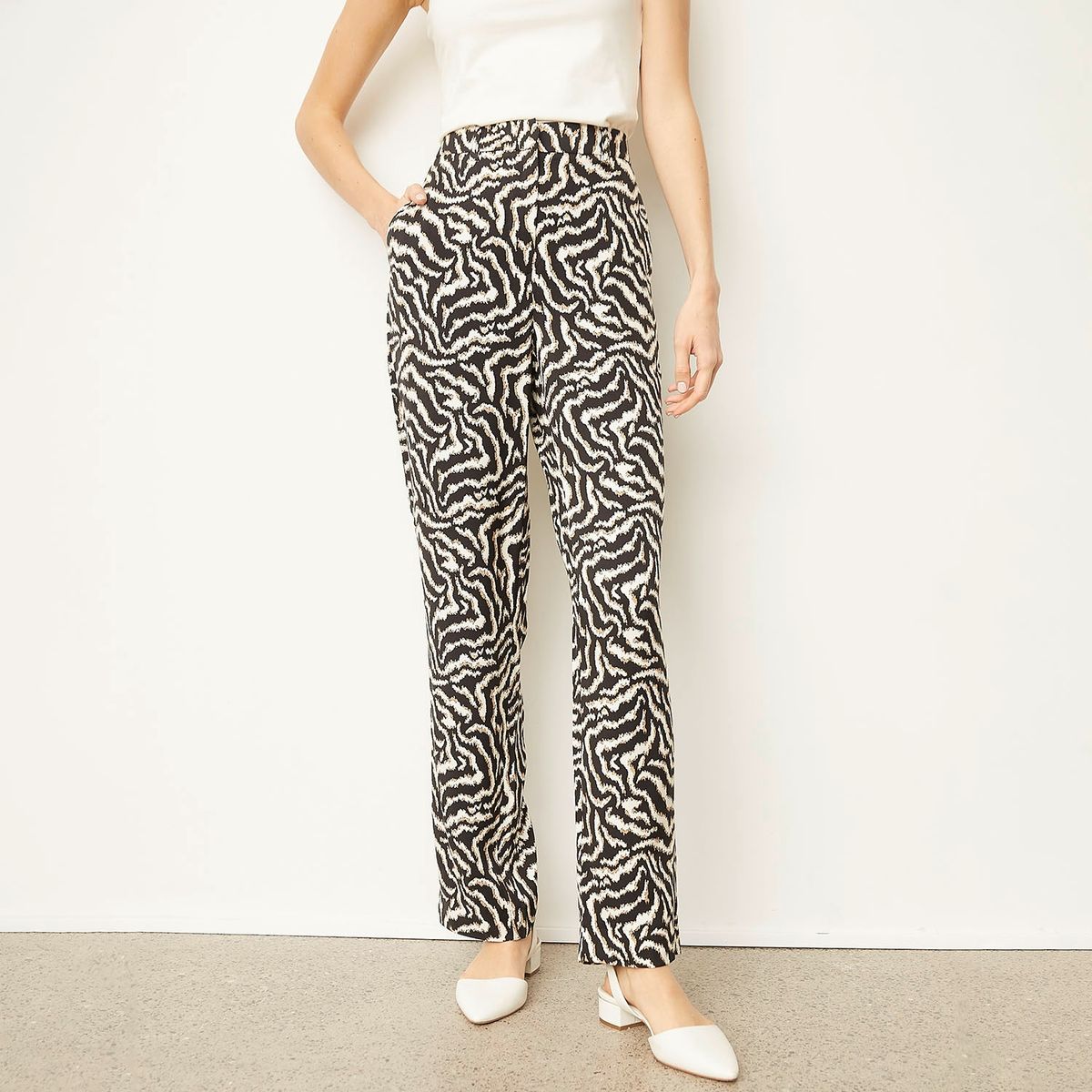 BASEMENT - Pantalón Straight Tiro Medio Mujer Basement