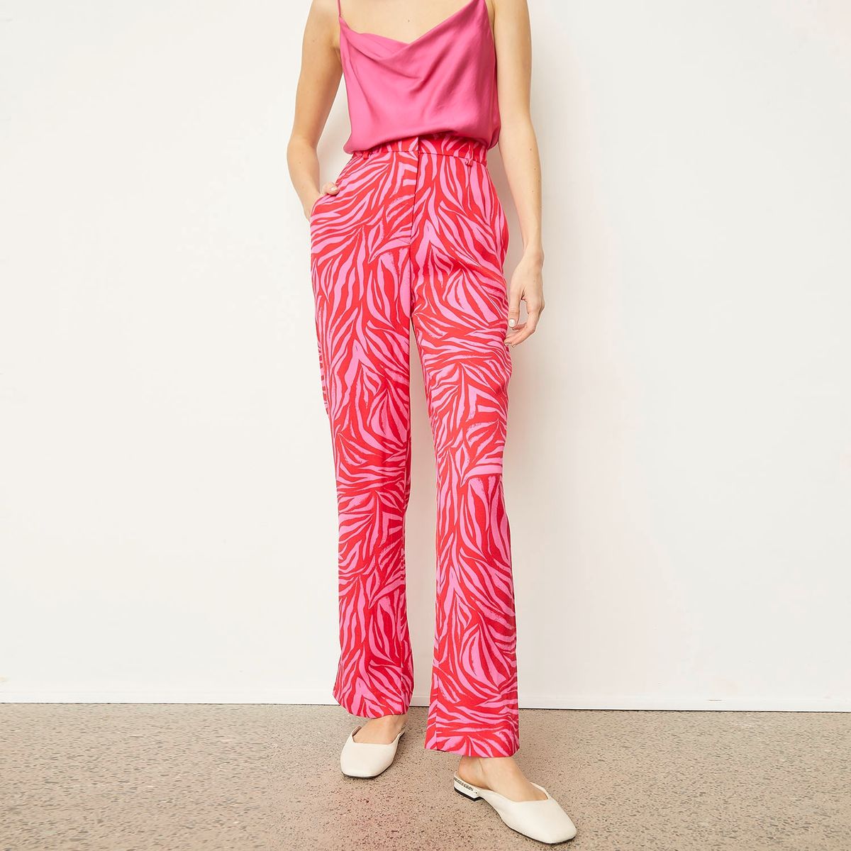 BASEMENT - Pantalón Straight Tiro Medio Mujer Basement