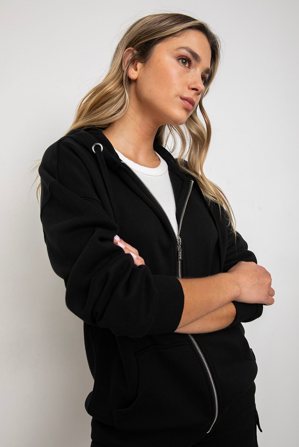 SYBILLA - Polerón Sybilla Mujer Algodón con Cierre y Gorro