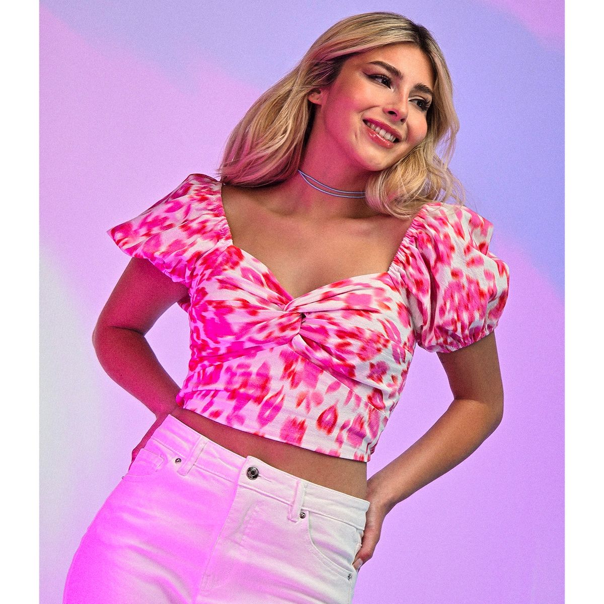 SYBILLA - Blusa Manga Corta Algodón Mujer Sybilla