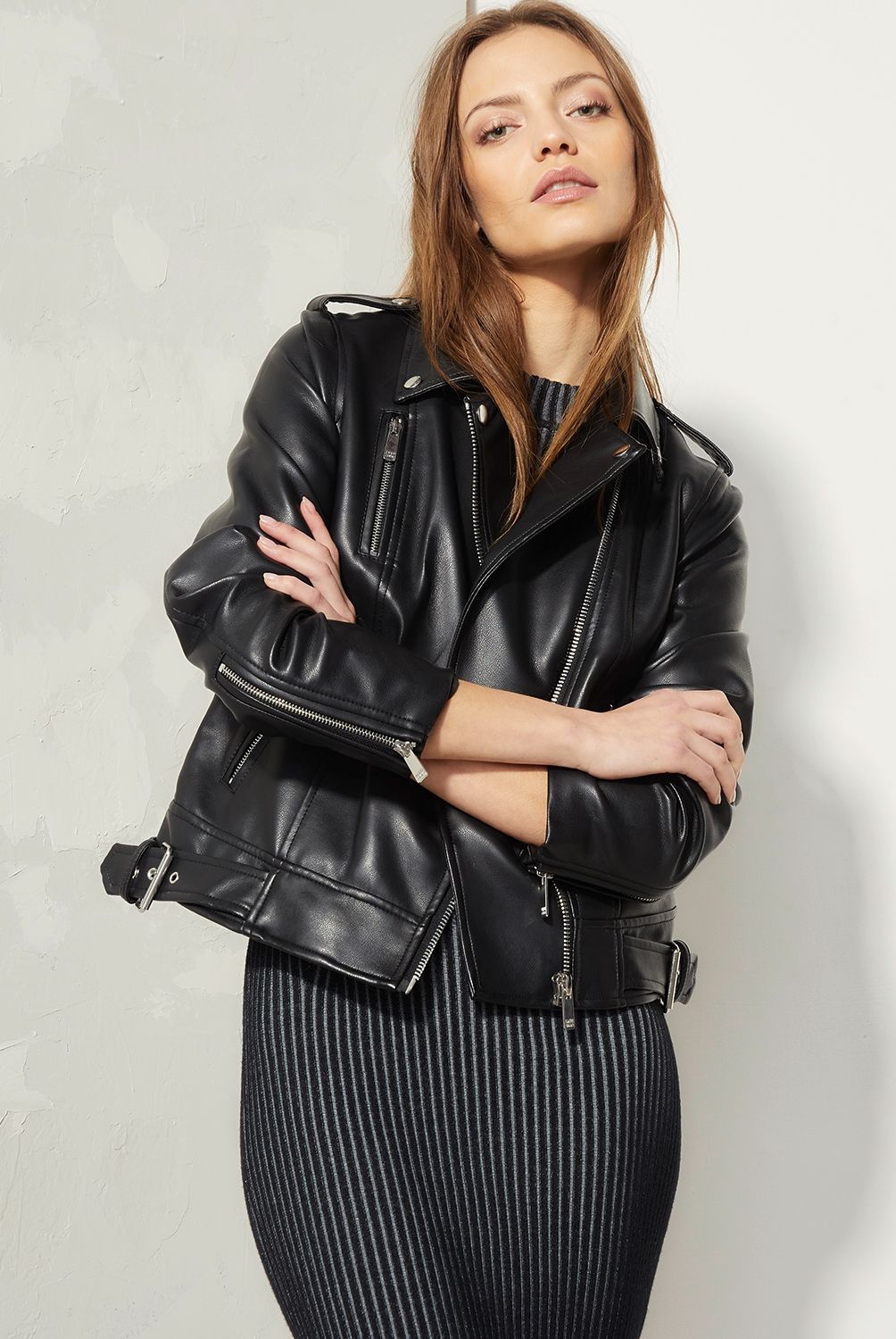 AMERICANINO - Chaqueta Biker Americanino Mujer Negra