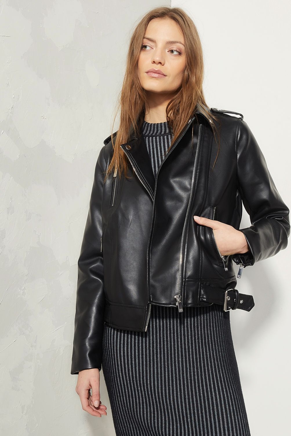 AMERICANINO - Chaqueta Biker Americanino Mujer Negra