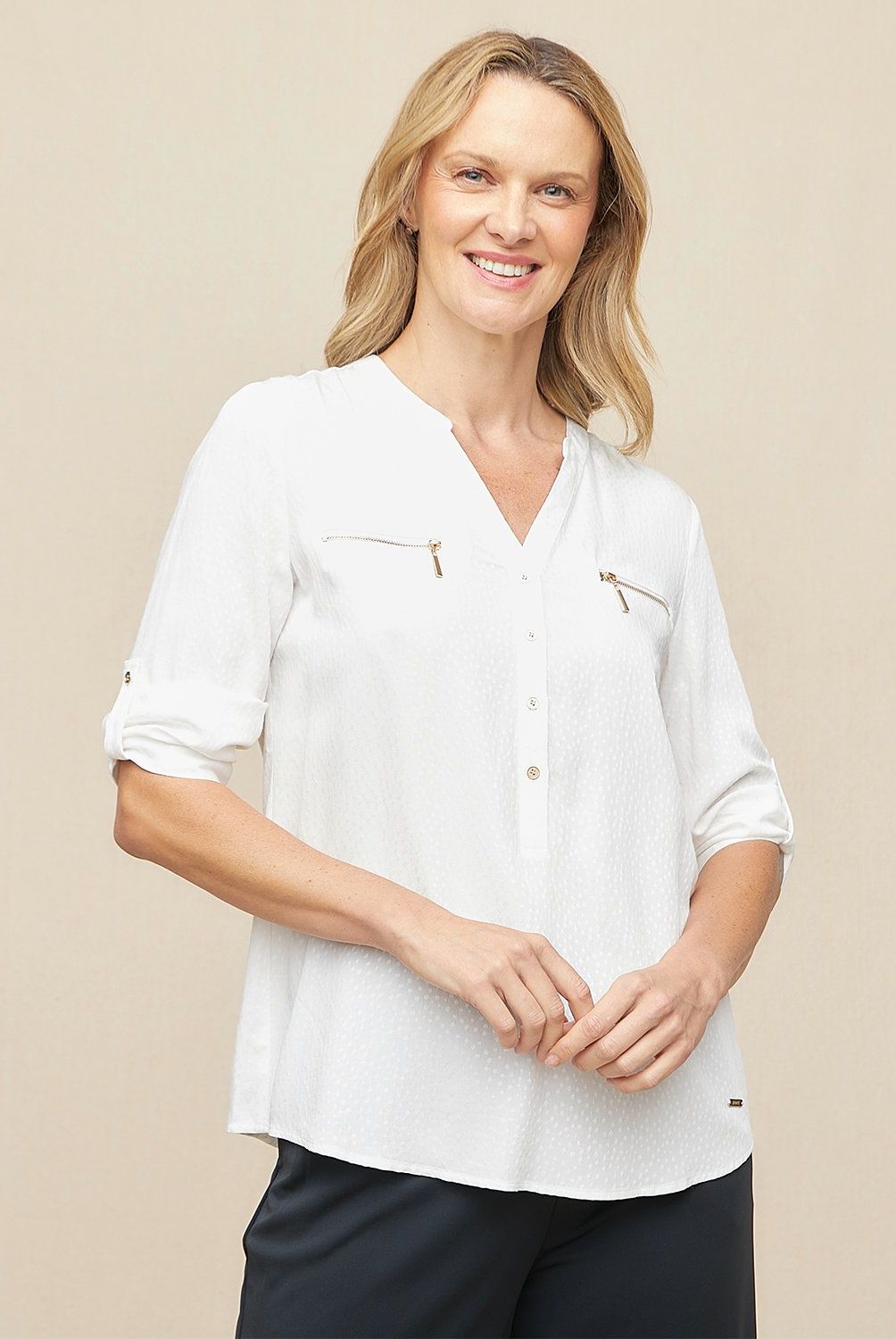 S COCCI - Blusa S.Cocci Manga Larga Mujer Viscosa Estilo Casual