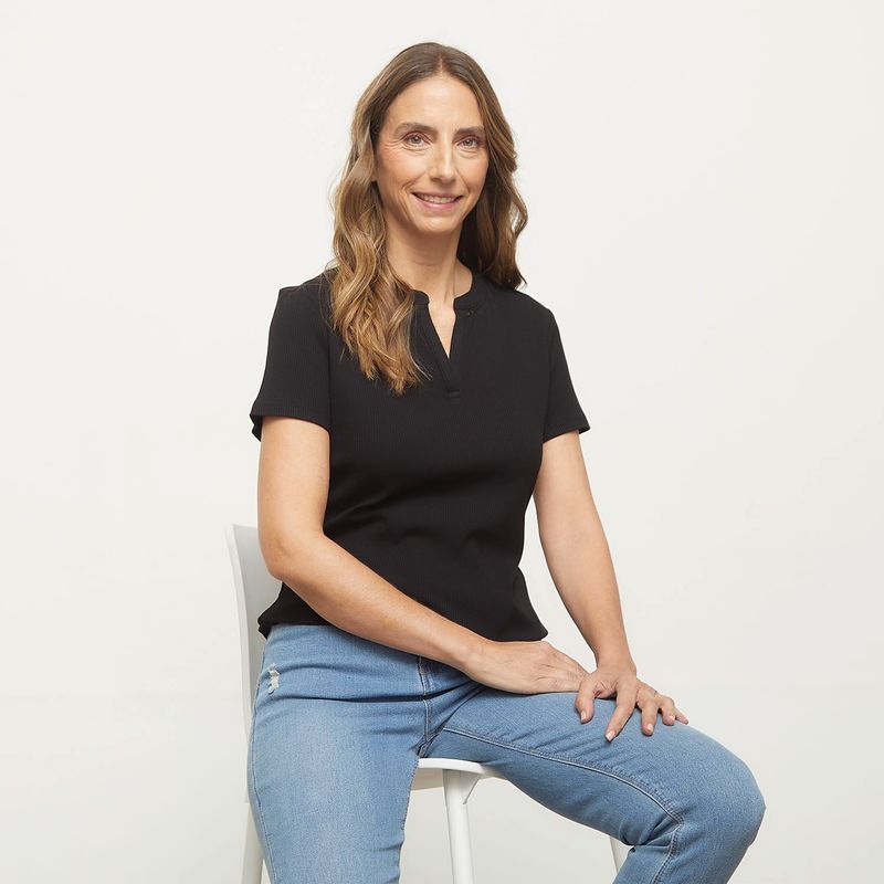 NEWPORT - Polera Manga Corta Algodón Mujer Newport