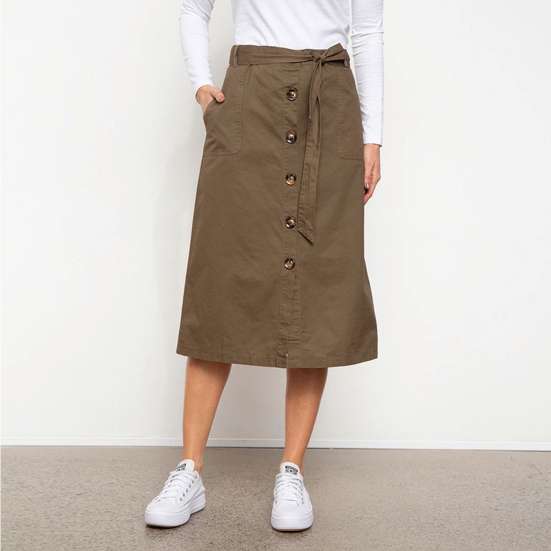 NEWPORT - Falda Midi Algodón Mujer Newport