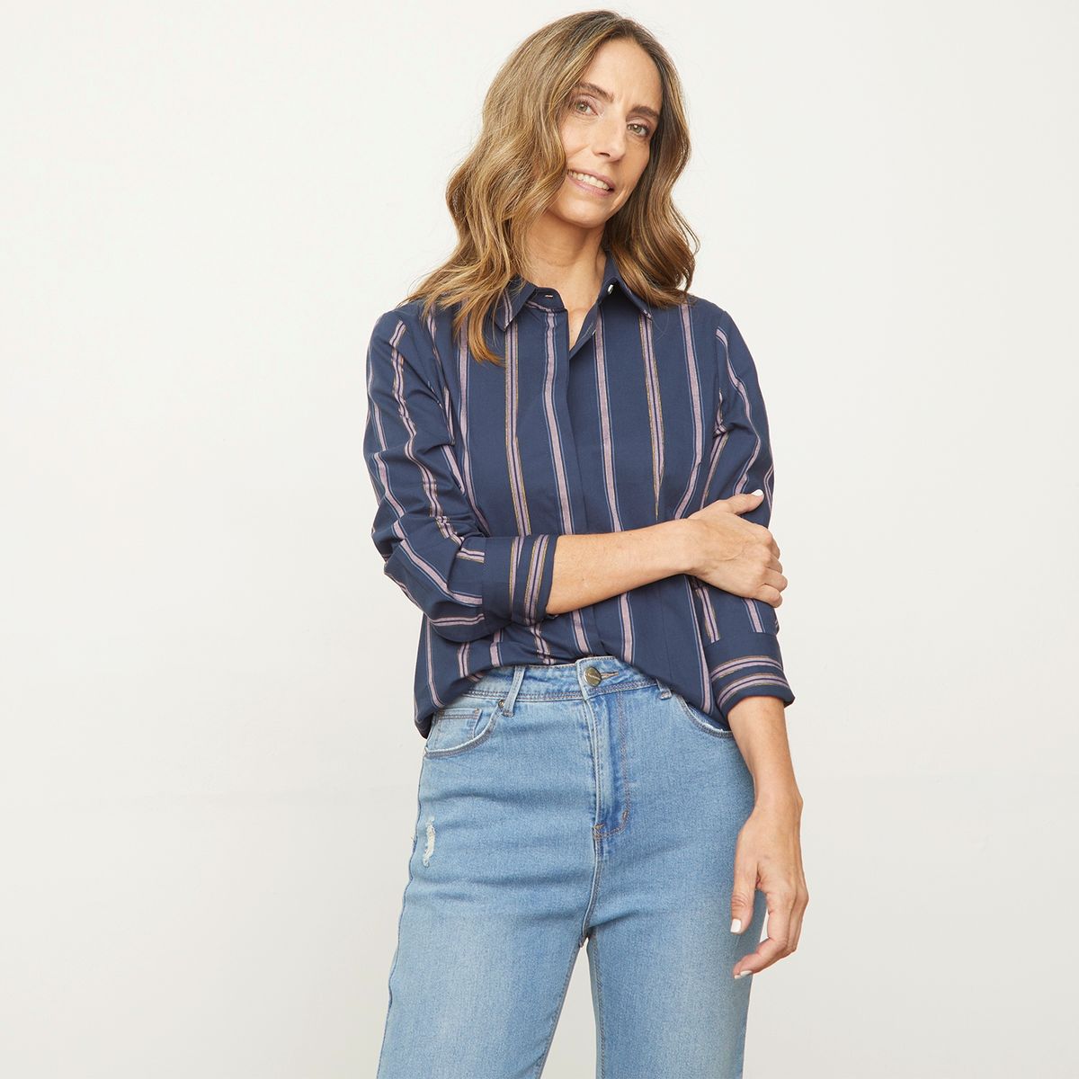 NEWPORT - Blusa Manga Larga Algodón Mujer Newport